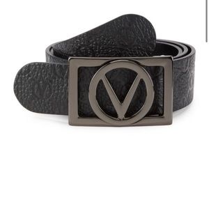 VALENTINO BY MARIO VALENTINO
Men’s Black Logo-Embossed Leather Belt